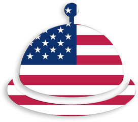 American Flag Bell Service Icon 4th of July USA Independence Day Veterans Day