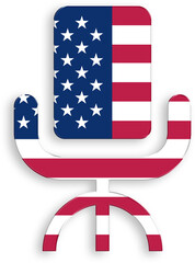 American Flag Microphone Icon 4th of July USA Independence Day Veterans Day