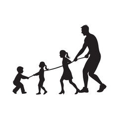 silhouette of a family