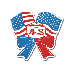 4th of July, 4th of July SVG, 4th of July Sticker, 4th of July Sticker SVG, Sticker Design Yes. Isolated on White Background 