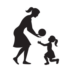 silhouette of a mother and her baby