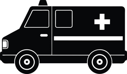 Ambulance cross symbol vector silhouette