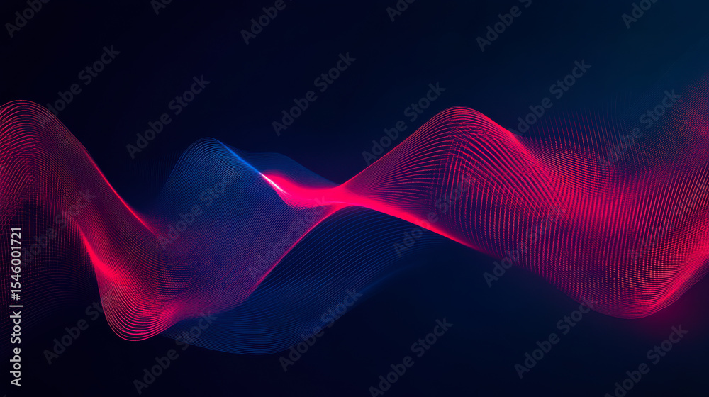 Poster vibrant waves of color and light create a mesmerizing abstract pattern in digital art format