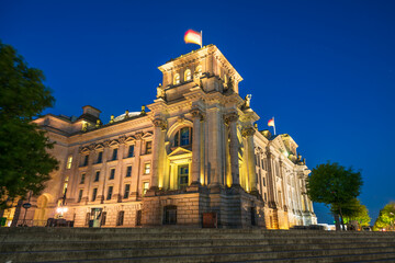 Reichtag at night in Berlin. Germany