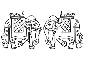 Indian decorated elephants