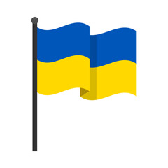 Flag of Ukraine waving in the wind