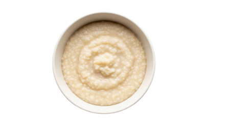 Bowl of Grits Isolated on Transparent Background. American food