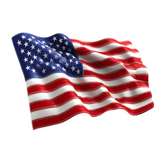 Fototapeta premium American flag. USA Independence day Yes. Isolated on White Background 