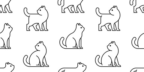 Seamless pattern with Cat logo. isolated on white background  © Nataliia