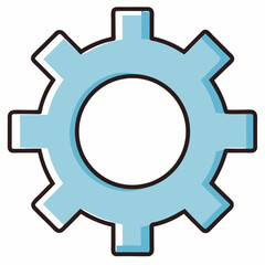 Simple 8 tooth cogwheel gear icon a minimalist machine part design