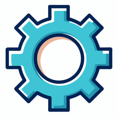 Simple eight toothed cogwheel gear icon a minimalist machine part graphic