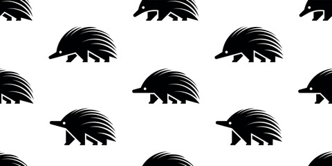 Fototapeta premium Seamless pattern with Echidna logo. isolated on white background 