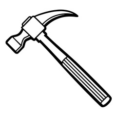 Detailed illustration of a claw hammer angled to the right