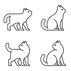 Set of Cat logo. Icon design. Template elements
