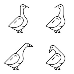 Set of Goose logo. Icon design. Template elements
