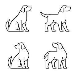 Set of Dog logo. Icon design. Template elements

