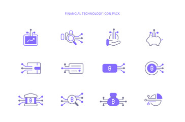Color line flat Finance Fintech Icon with Electricity Line in Futuristic Payment and Digital Banking. Cryptocurrency or Stable Coin AI Financial Analysis Symbol. Editable Stroke illustration.