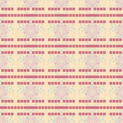 Background floral pattern, fabric design with abstract geometric shapes.