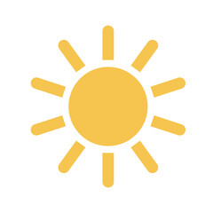 Minimal Round Sun Icon with Radiating Light Lines
