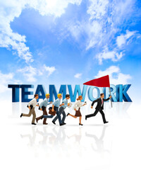 Obraz premium Business Teamwork, Miniature model figures 