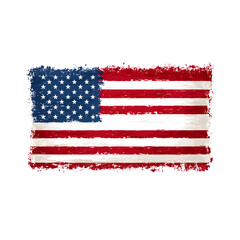 usa flag painted on white