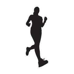 Light lady jogging with effortless steps, appearing to float - lady jogging silhouette - lady jogging Vector - Silhouette of lady jogging
