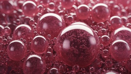 Abstract Pink Spheres and Bubbles 3D Rendering