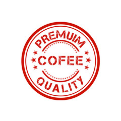 Premium Coffee Quality Red Stamp