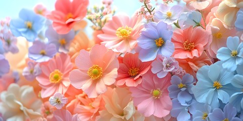 Pastel floral background, women's history.