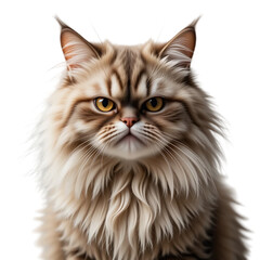 Fototapeta premium Grumpy Cat Illustration on Transparent Background