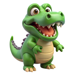 Obraz premium 3D Cartoon Crocodile with Open Mouth