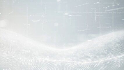 Abstract Light Digital Background with Soft Waves and Data Patterns