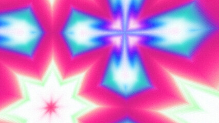 Abstract Radiant Burst with Soft Grain Texture, Symmetrical Glow Pattern in Psychedelic Style, Radiating Circular Abstract with Subtle Noise, Kaleidoscopic Starburst with Gradient Flow