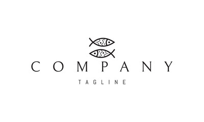 Vector logo with an abstract image of two fish with patterns.
