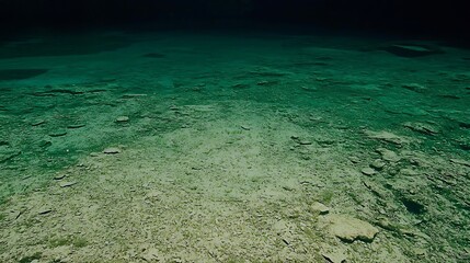 Underwater scene Green lake bed with visible rocks and shallow water Aquatic