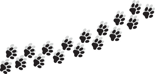 Trail of Animal Footprints Reveals Journey Across White Backdrop, a Simple, Graphic Illustration of Wildlife on the Move
