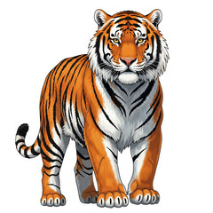 Fototapeta premium tiger on white background