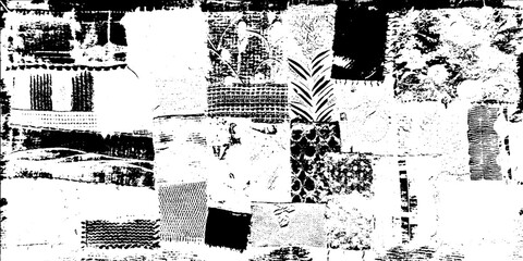Mixed Grunge Textile Squares Patchwork Texture