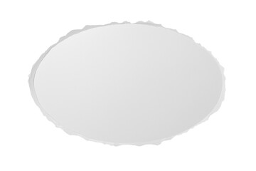 楕円形に切り抜かれた、白い厚紙のテクスチャー