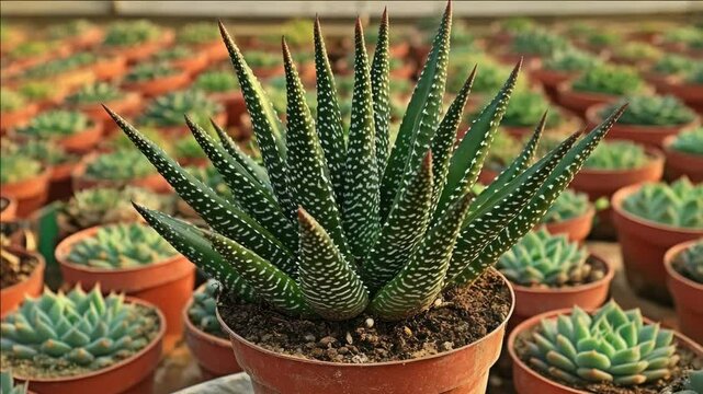 Cactus bouquet in terracotta pots for sale, perfect as outdoor garden decor.