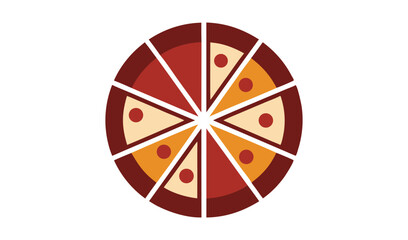 Obraz premium Simple flat design pizza icon graphic illustration