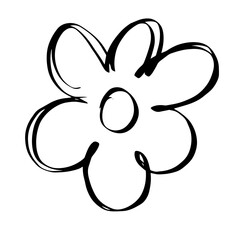 Flower Doodle Sketch Scribble Element for Scrapbook, Journal, and Handdrawn Decoration
