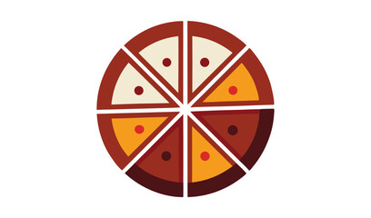 Abstract pizza slice icon graphic design element