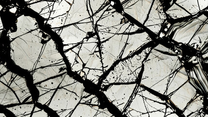 Striking fractured surface pattern in bold contrast. Dramatic design for artistic expression. Ideal for modern decor and creative projects. Perfect for stylish backgrounds and visual impact.