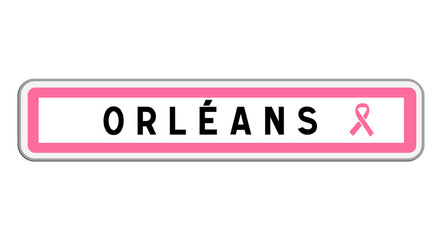 Panneau d'entrée Octobre Rose Orléans, Loiret, Centre-Val de Loire