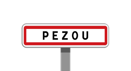 Panneau d'entr&eacute;e Pezou, Loir-et-Cher, Centre-Val de Loire