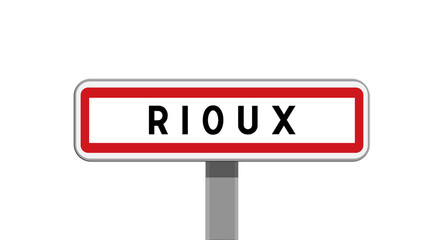 Panneau d'entrée Rioux, Charente-Maritime, Nouvelle-Aquitaine