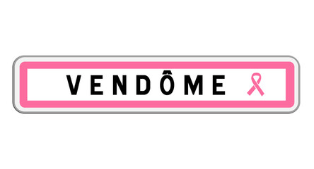 Panneau d'entrée Octobre Rose Vendôme, Loir-et-Cher, Centre-Val de Loire