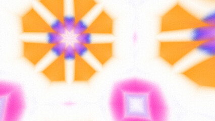 Abstract Radiant Burst with Soft Grain Texture, Symmetrical Glow Pattern in Psychedelic Style, Radiating Circular Abstract with Subtle Noise, Kaleidoscopic Starburst with Gradient Flow