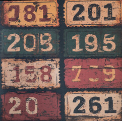 vintage tickets, retro diaries, vintage-style number stamps